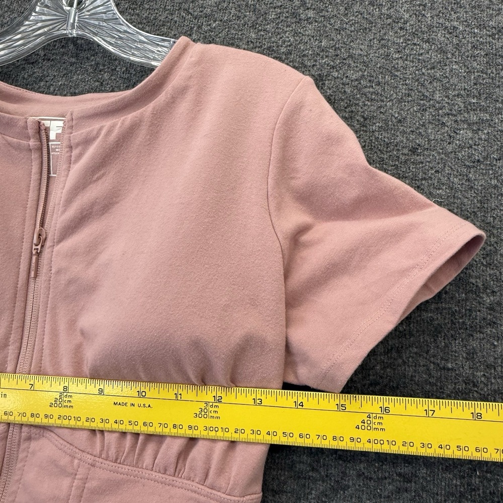 TA3 Short Sleeve Corset Top Slimming Shapewear Full Zip Dusty Rose Pink Size XL - Picture 16 of 16